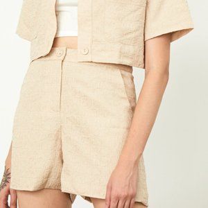 High Waisted Summer Shorts Beige Small NWT